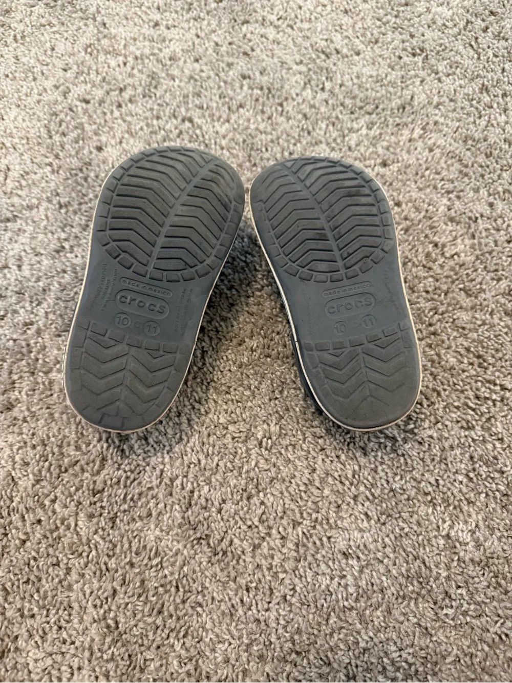 CROCS Kids Gray Classic Clogs with White Trim